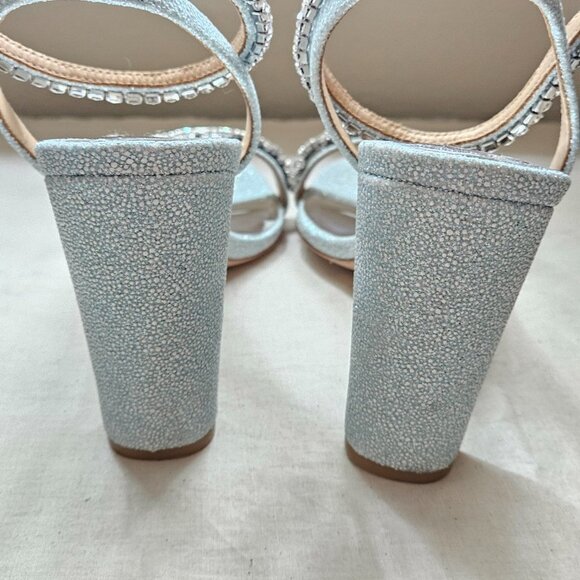 Badgley Mischka Tasmine heeled evening sandals sz 9.5 for bridal or guest - Picture 10 of 11